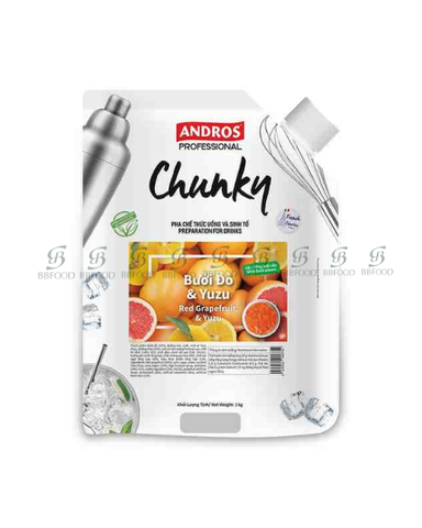 MỨT CHUNKY BƯỞI ĐỎ & YUZU TÚI 1KG