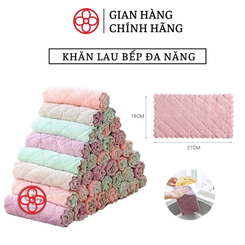 Khăn lau tay, lau bếp, lau chén đĩa đa năng 2 mặt siêu thấm 22*16cm - Việt Nhật Plastic HN