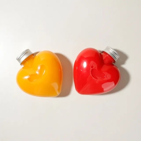 CHAI NHỰA PET ĐỰNG NƯỚC HÌNH TRÁI TIM; DUNG TÍCH 200ML - 500ML