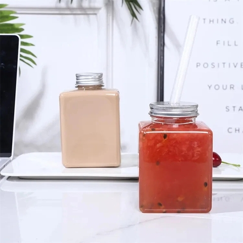 CHAI NHỰA PET ĐỰNG NƯỚC DÁNG VUÔNG; DUNG TÍCH 400ML - 600ML