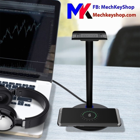 GIÁ TREO TAI NGHE KIM LOẠI NEW BEE KIÊM SẠC KHÔNG DÂY