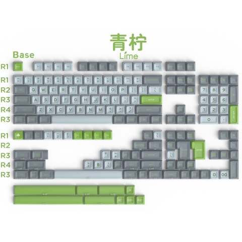 Bộ nút Keycap LIME SA AIFEI 172 nút bàn phím ABS DOUBLE SHOT