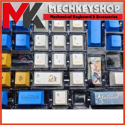 Bộ keycap Genshin Impact PBT in dye sub 134 phím dùng được cho razer