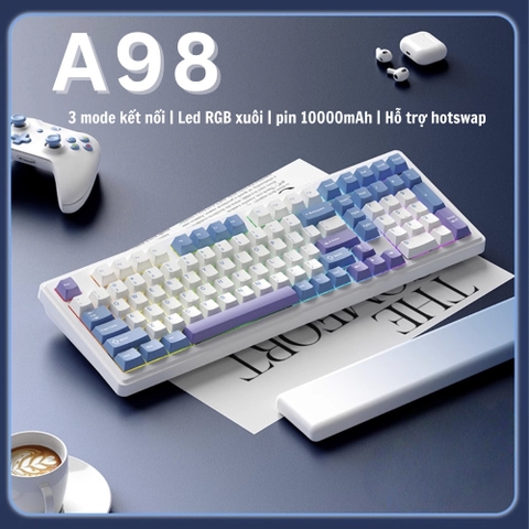 Bàn Phím Cơ Xinmeng A98 - Hotswap, LED RGB, 3 Chế Độ Kết Nối | MKShop