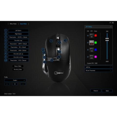 Chuột game Aoyeah G808 hỗ trợ Macro PUBG ghim tâm