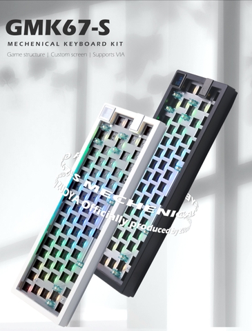 Kit bàn phím cơ Zuoya GMK67S không dây 3 mode keymap VIA RGB hotswap mạch xuôi
