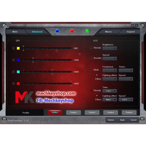 Chuột Game Langtu G402, LED RGB, Avago 3050, 4000 DPI