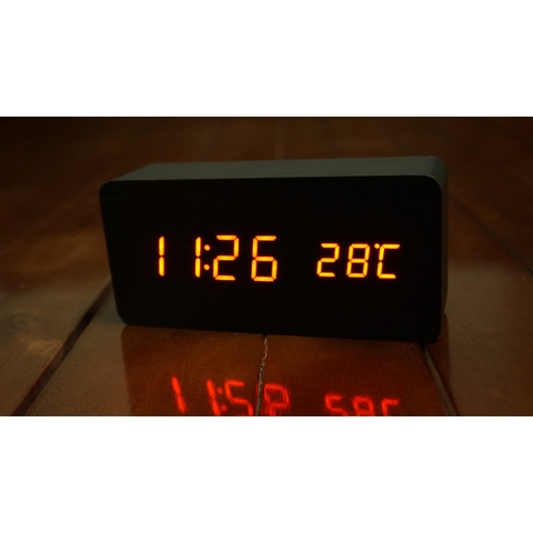 [GJ] Đồng hồ gỗ led để bàn