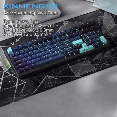 Bàn phím cơ Xinmeng X98 Pro - LED RGB Cao Cấp - Hotswap 5 Pin, Lót Foam, mạch xuôi - MKSHOP