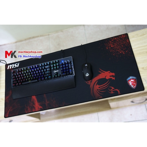 [Ảnh thật] Tấm lót chuột cỡ 90*40 cm dày 4mm, hình MSI