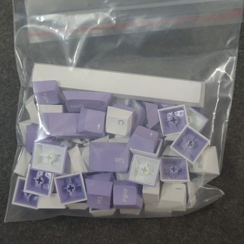 Bộ Keycap 68 phím White Purple PBT double shot tháo phím NJ68
