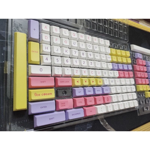 Bộ keycap XDA Ice Cream cho bàn phím cơ, 144 nút thick PBT in dyesub
