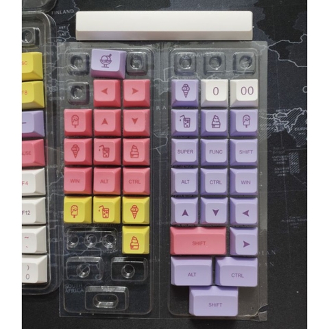 Bộ keycap XDA Ice Cream cho bàn phím cơ, 144 nút thick PBT in dyesub