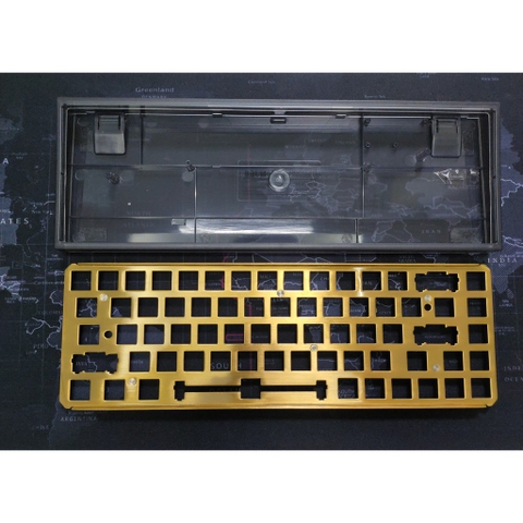 Bộ vỏ màu smoke (đen trong) và plate đồng cho bàn phím cơ NJ68