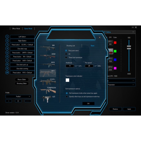 Chuột game Aoyeah G808 hỗ trợ Macro PUBG ghim tâm