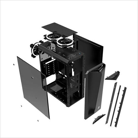 Vỏ case máy tính 1stPlayer R3 - Kính cường lực - Dải led RGB