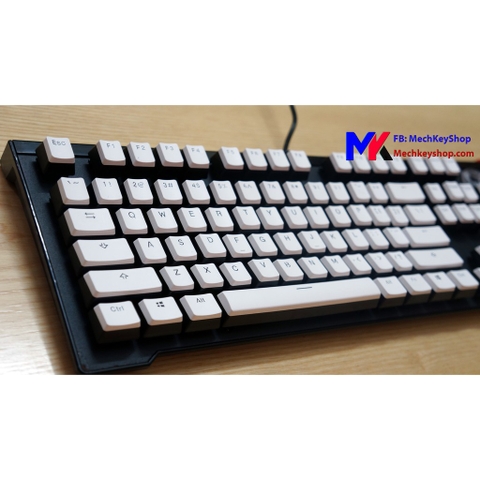 Bộ Keycap Pudding màu trắng 104 phím, chất liệu PBT - KHÔNG xuyên LED