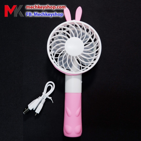 [Ảnh thật] Quạt tích điện mini cầm tay tai thỏ