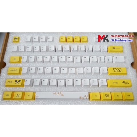Bộ keycap Bee ong vàng thick pbt in dye sub cho bàn phím cơ