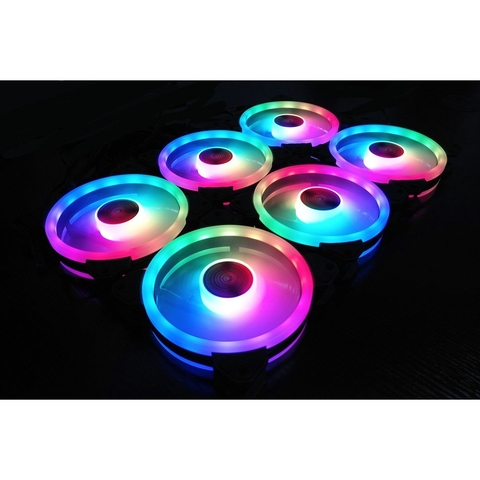 Quạt tản nhiệt Coolmoon V4, led RGB cả vòng Dual Riing và tâm [GJ]