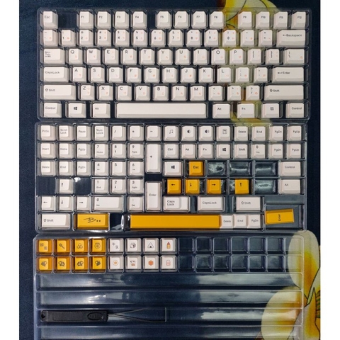 Bộ keycap Honey & Milk Thick PBT Cherry Profile 154 nút dùng cho bàn phím cơ