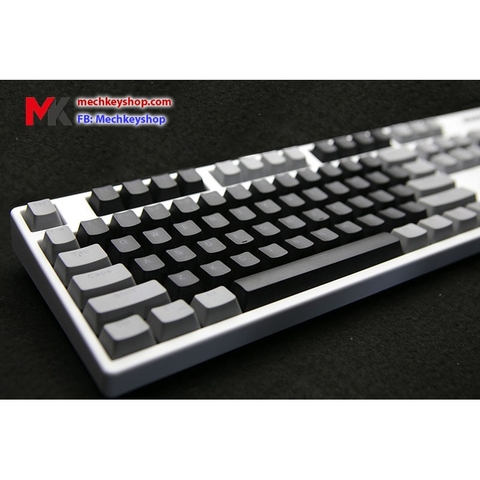 Bộ keycap 104+2 phím pbt double shot xuyên led - Đen phối xám