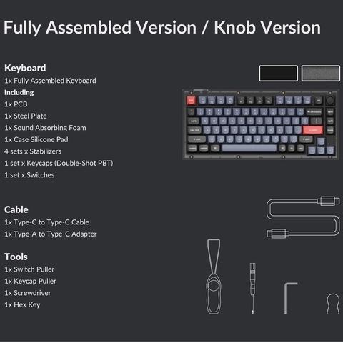 Bộ kit bàn phím cơ Keychron V1 QMK / VIA - BH 12 tháng chính hãng