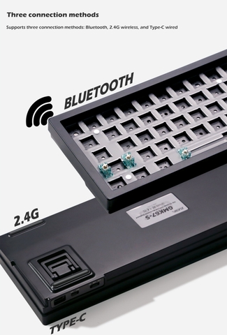 Kit bàn phím cơ Zuoya GMK67S không dây 3 mode keymap VIA RGB hotswap mạch xuôi