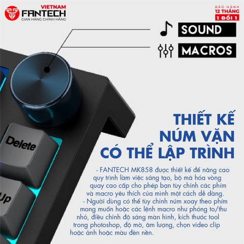 Bàn phím cơ custom FANTECH MK858 MAXFIT67 LED RGB Tháo lắp hotswap - Switch Gateron CAP milky yellow