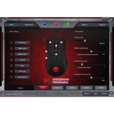 Chuột Game Langtu G402, LED RGB, Avago 3050, 4000 DPI