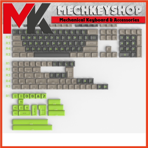 Bộ nút Keycap YELLOW SCREEN SA AIFEI 172 nút bàn phím ABS DOUBLE SHOT