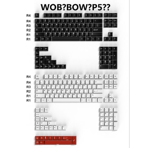 Bộ nút keycap CMK Aifei BOW WOB Cherry profile ABS double shot cho bàn phím cơ