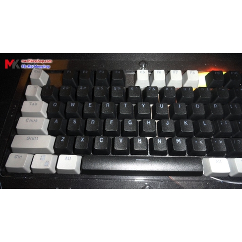 Bộ keycap 104+2 phím pbt double shot xuyên led - Đen phối xám