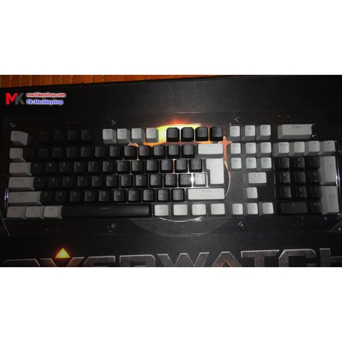 Bộ keycap 104+2 phím pbt double shot xuyên led - Đen phối xám