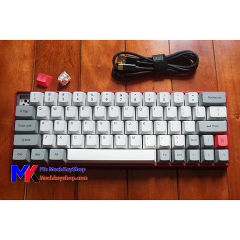 Bàn phím cơ GK64 - Case nhôm nguyên khối, Led RGB/ nháy theo nhạc, Gateron Switch, hot swap, Driver