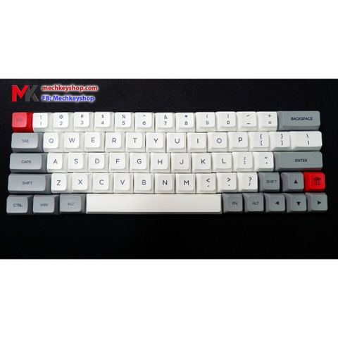 Bộ keycap dùng cho bàn phím cơ GK64s GK64, trắng phối xám