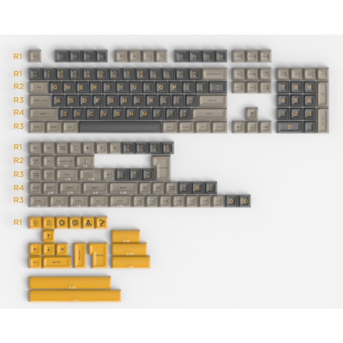 Bộ nút Keycap YELLOW SCREEN SA AIFEI 172 nút bàn phím ABS DOUBLE SHOT
