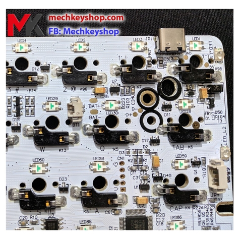 Bộ kit PCB/ Plate bàn phím cơ GK64s (Bluetooth, RGB, Hotswap, led gầm)