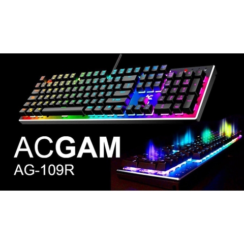 Bàn phím cơ ACGAM AG-109R, led RGB, nháy theo nhạc, Driver điều khiển
