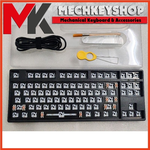 Bộ kit bàn phím cơ Pila87 hỗ trợ QMK VIA, Mạch xuôi, Led RGB hotswap