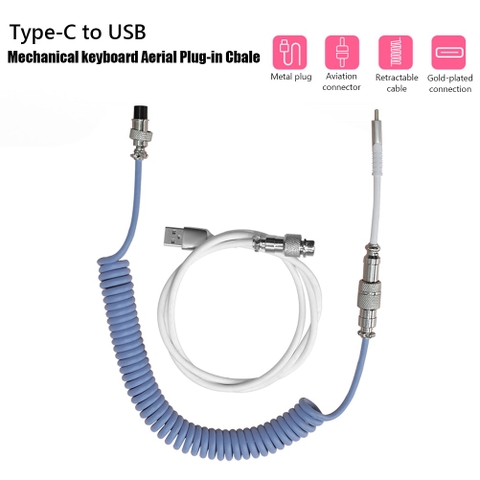 Dây Cáp Custom Bàn Phím Cơ Ajazz Cable AL60, dây xoắn 3 đoạn tháo rời