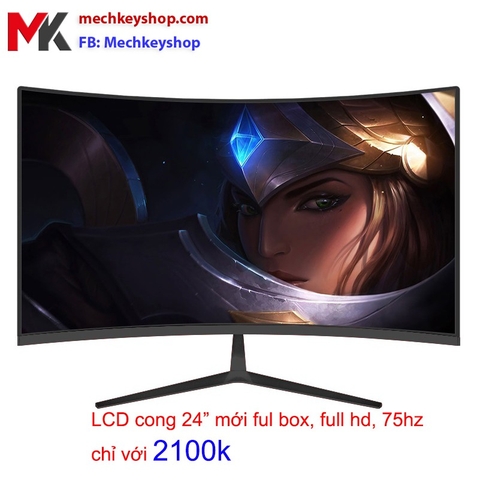 Màn hình cong 24 inch full HD, panel MVA, Full HD, 75hz Mới full box