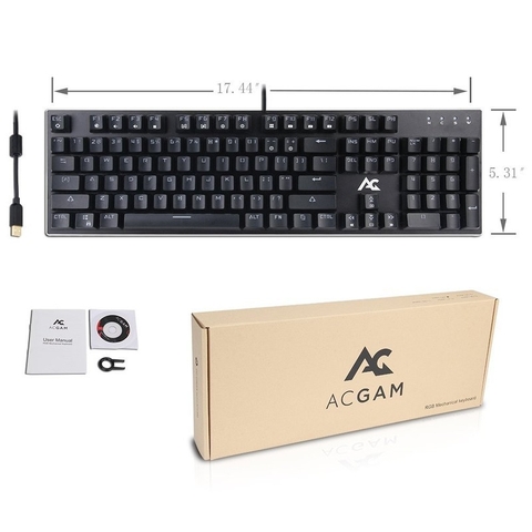 Bàn phím cơ ACGAM AG-109R, led RGB, nháy theo nhạc, Driver điều khiển