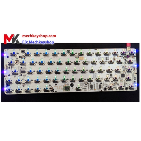 Bộ kit PCB/ Plate bàn phím cơ GK64s (Bluetooth, RGB, Hotswap, led gầm)