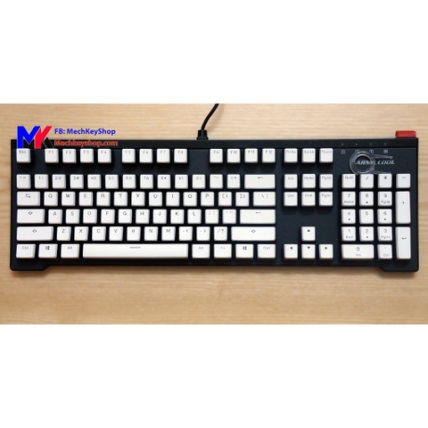 Bộ Keycap Pudding màu trắng 104 phím, chất liệu PBT - KHÔNG xuyên LED