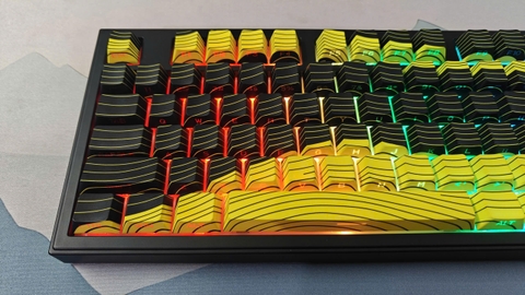 Bàn Phím Cơ Akko 5098B Black Gold (Cũ) - Vẻ Đẹp Quyền Lực, Keycap Side Print Xuyên LED | MKShop