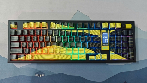Bàn Phím Cơ Akko 5098B Black Gold (Cũ) - Vẻ Đẹp Quyền Lực, Keycap Side Print Xuyên LED | MKShop