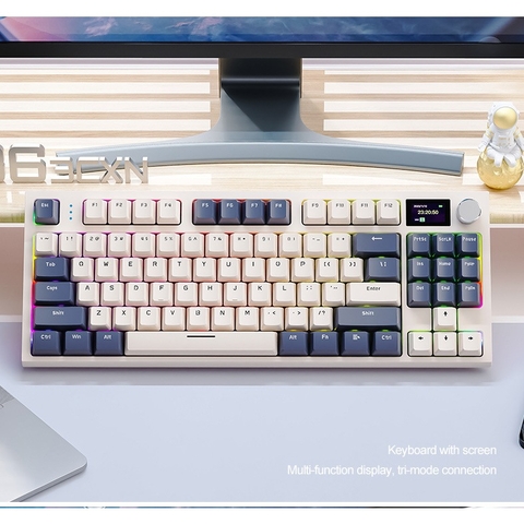 Bàn Phím Cơ Attack Shark K86 RGB, 3 Modes , Có màn Hình, Núm Vặn, Hotswap 5 pin