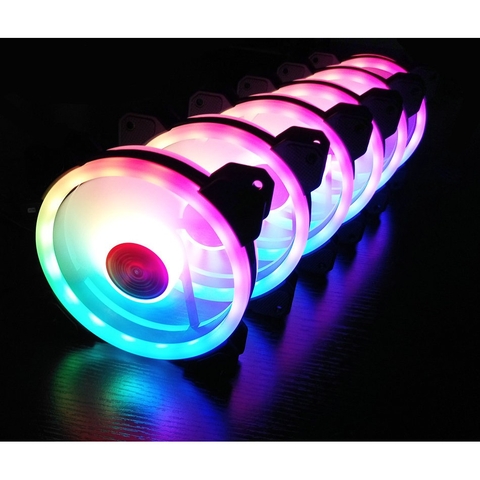 Quạt tản nhiệt Coolmoon V4, led RGB cả vòng Dual Riing và tâm [GJ]