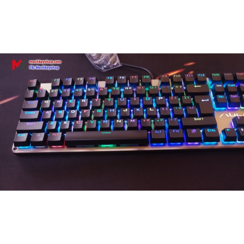 Bàn phím cơ Aula F2012 led RGB, blue switch - Bảo hành 3 tháng